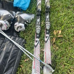 Salomon Ski, Fischer Ski , Head Ski Boots And Thule Bag 