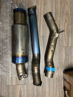 Tomei Titanium muffler and test pipe evo X