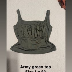 Army Green Crop Top 