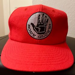 Vintage 1989 Body Glove Red  Velcro Adjustable Strap Baseball Style Hat!  Great Condition!