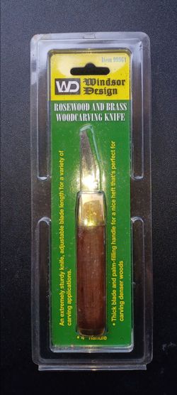 Vintage Windsor Design rosewood and brass woodcarving knife (Item 99961)  lot6