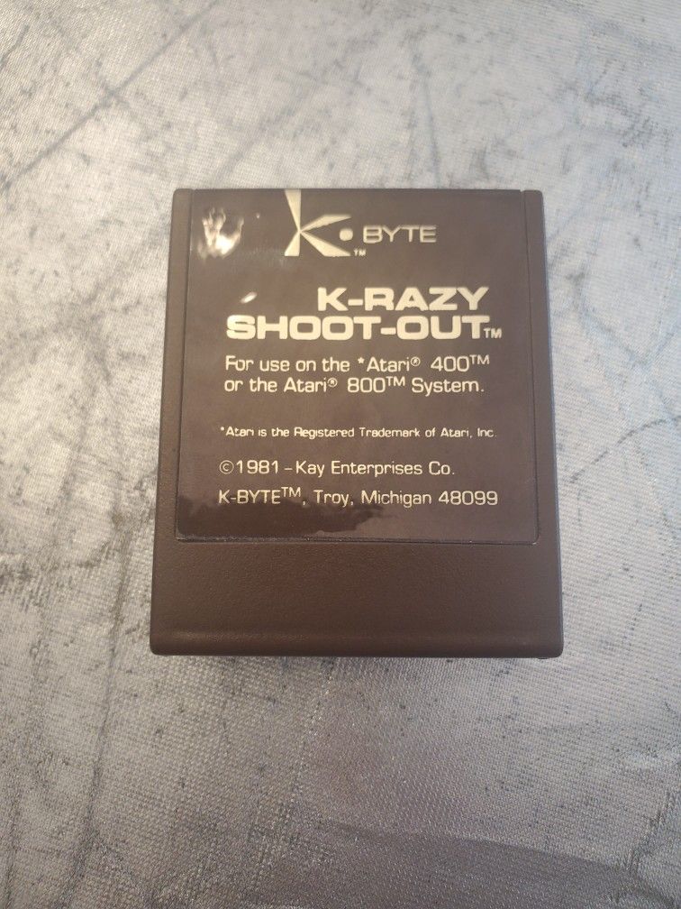 K-razy Shoot-out video game for Atari 400 or 800  ATE 1000 great for any retro game collector
.
