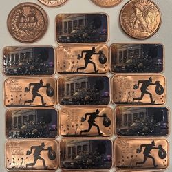 20 Ounces Copper Rounds And Colorized Bars