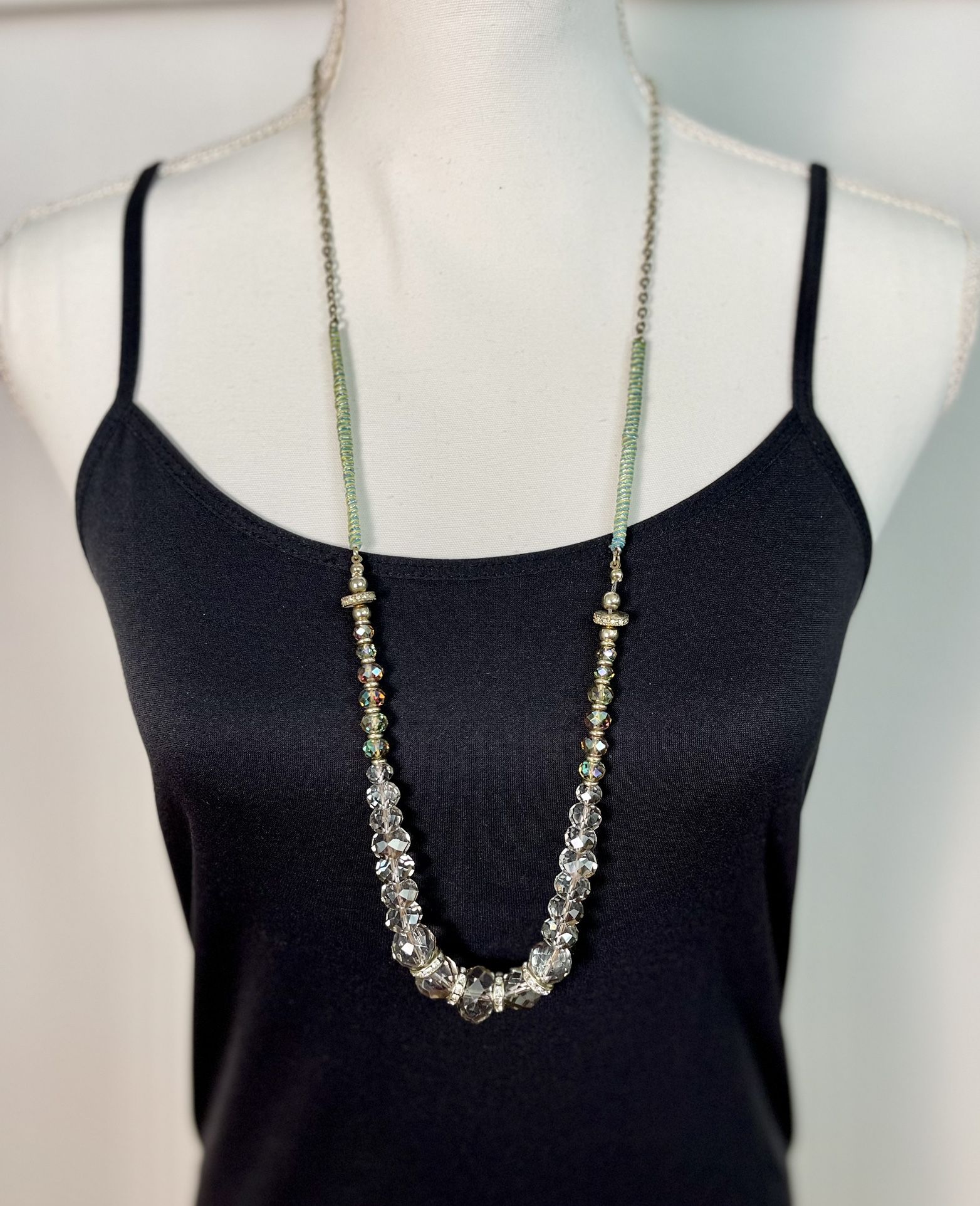 LOFT Long Beaded Sparkly Necklace