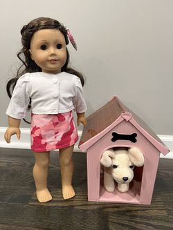 American Girl Doll and OG Dog House 