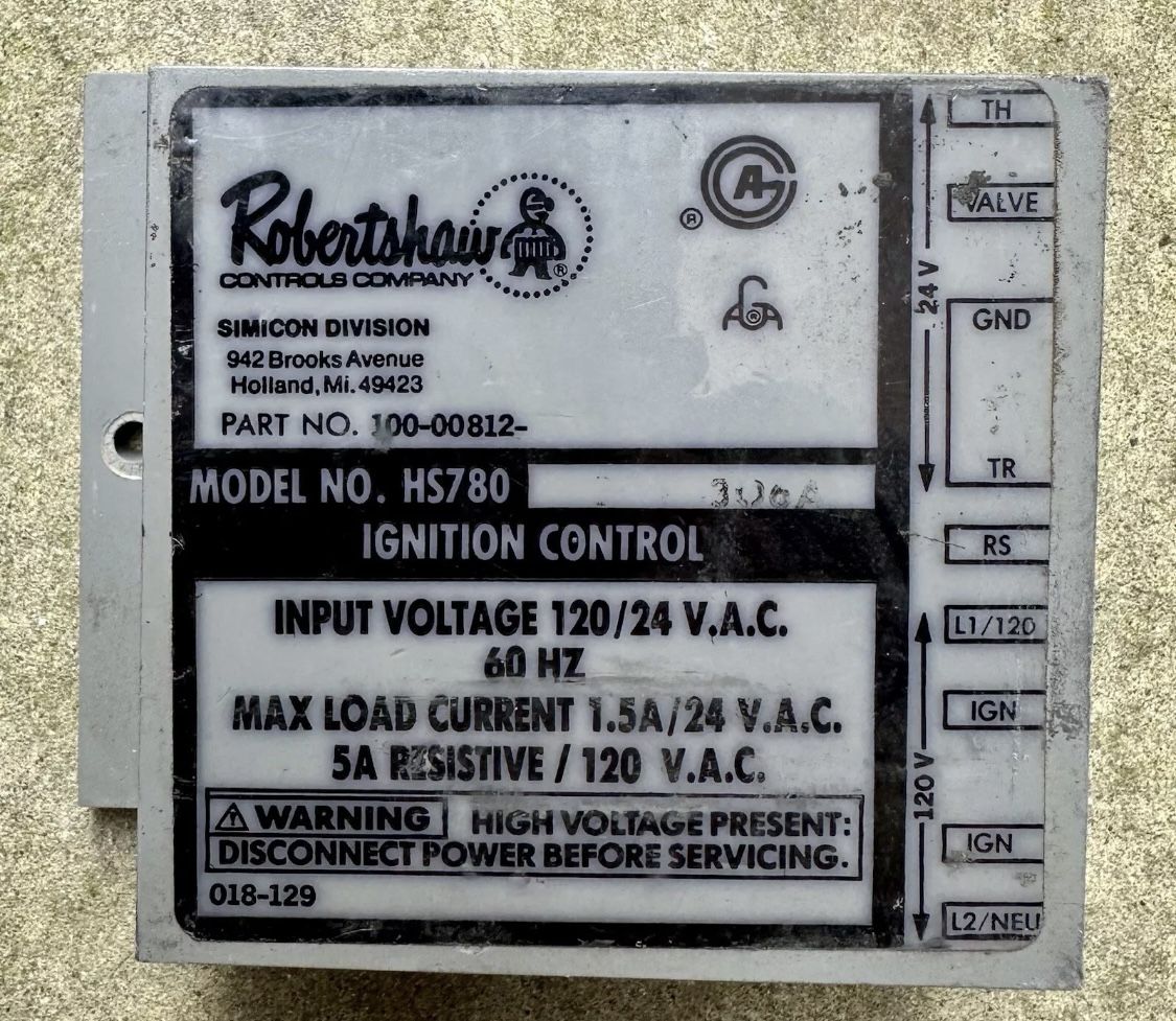 ROBERTSHAW HS780 34NR-306A IGNITION CONTROL BOARD MODULE
