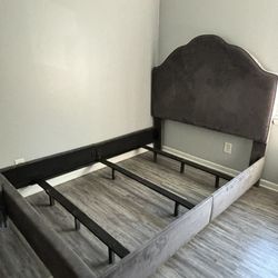 Grey Size Queen Bed Frame