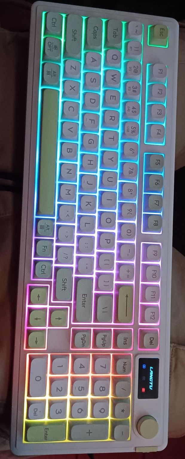 Owpkeenthy 96% Wireless Green Gaming Keyboard With Knob