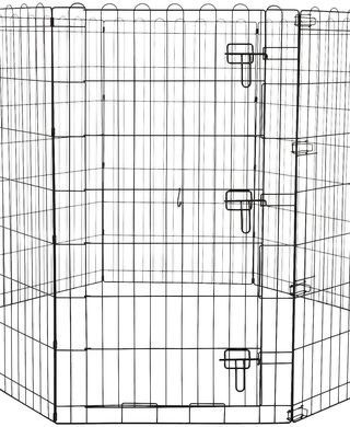 Amazon Basics Foldable Metal Pet Dog Exercise Fence Pen With Door Gate - 60 x 60 x 42 Inches, Black