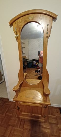 Mirrored  Oak Hall Tree  quality
