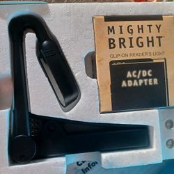 Mighty Bright Clip-On Readers Light, AC Adapter And Replacement Bulbs