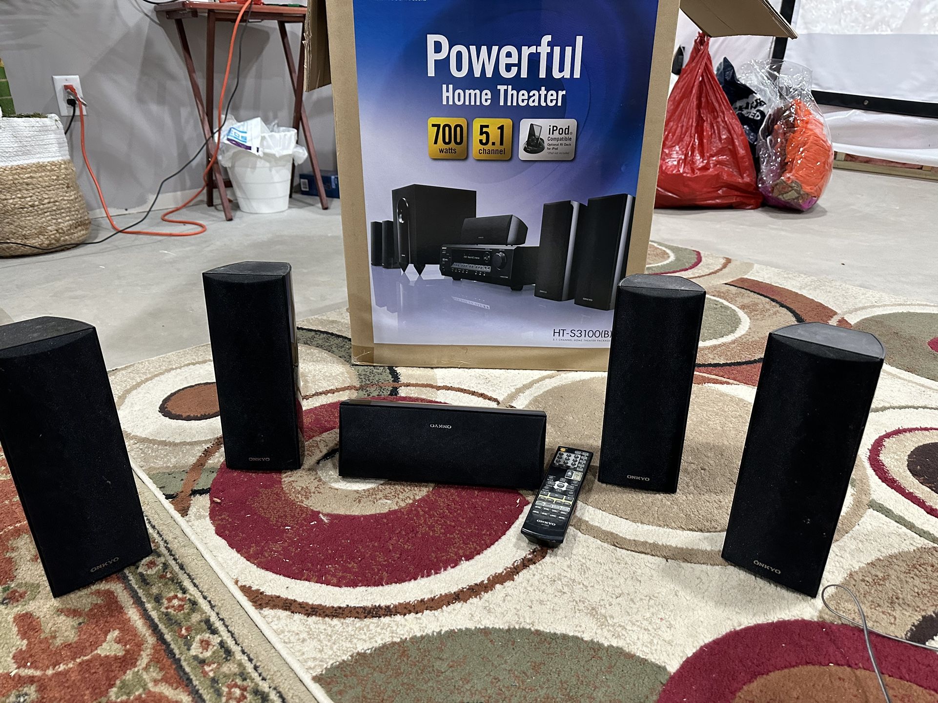 Onkyo Home theater receiver And speaker Plus sub