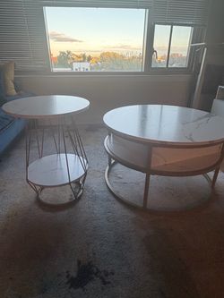 Marble coffee table and side table