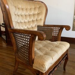 Beautiful Vintage Cane Wingback Chair