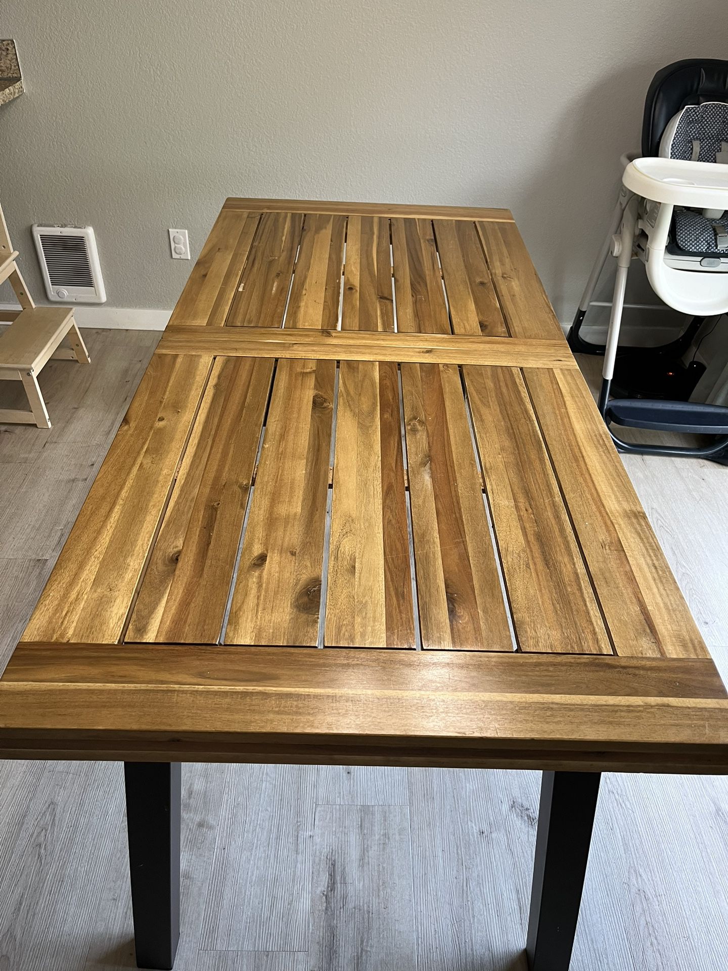 Wood And Metal Dining Room Table