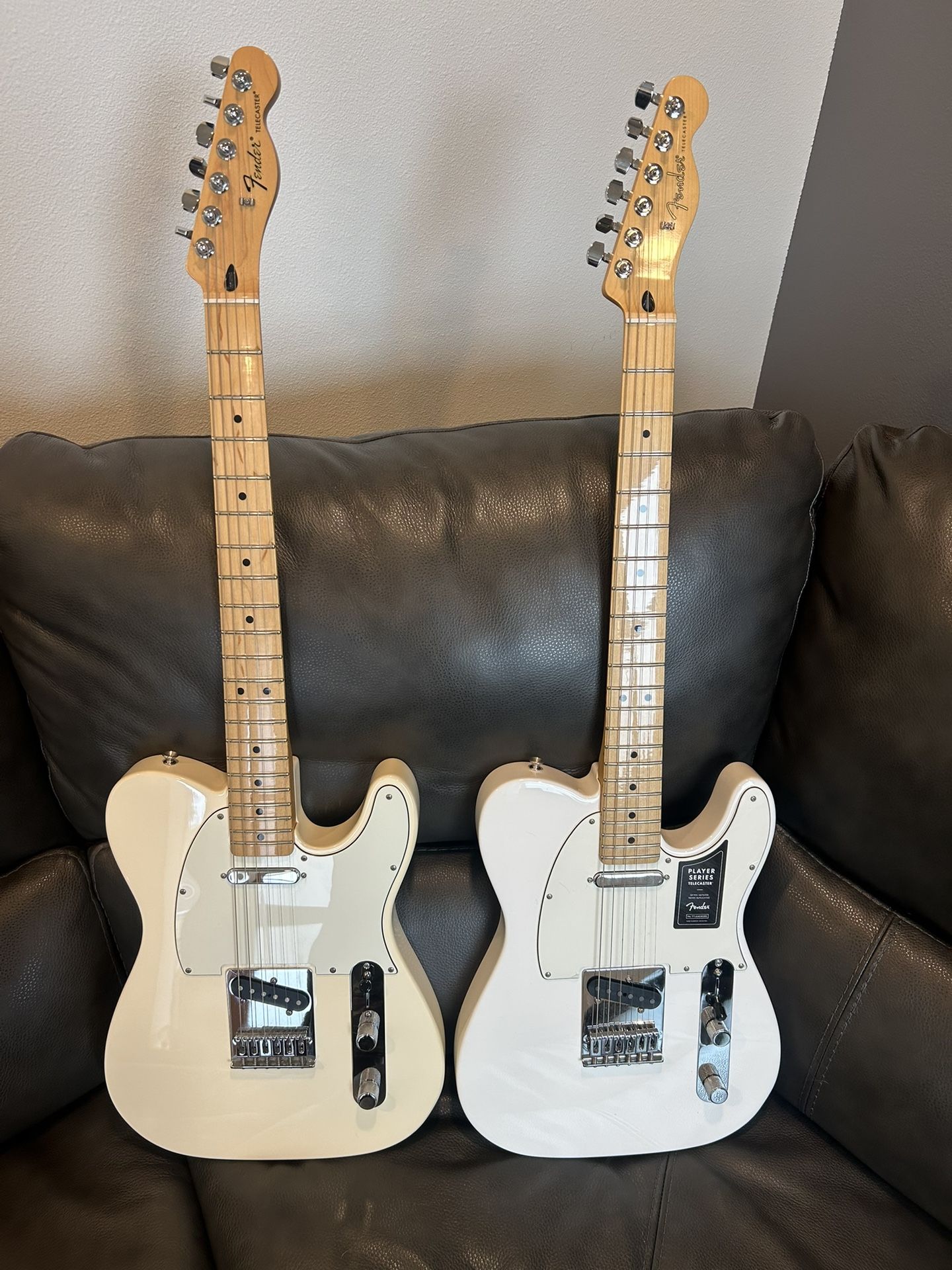 2 Quantity 2020/2012 Fender Telecaster Player Electric Guitars W/ Fender Gig Bags $600 Each
