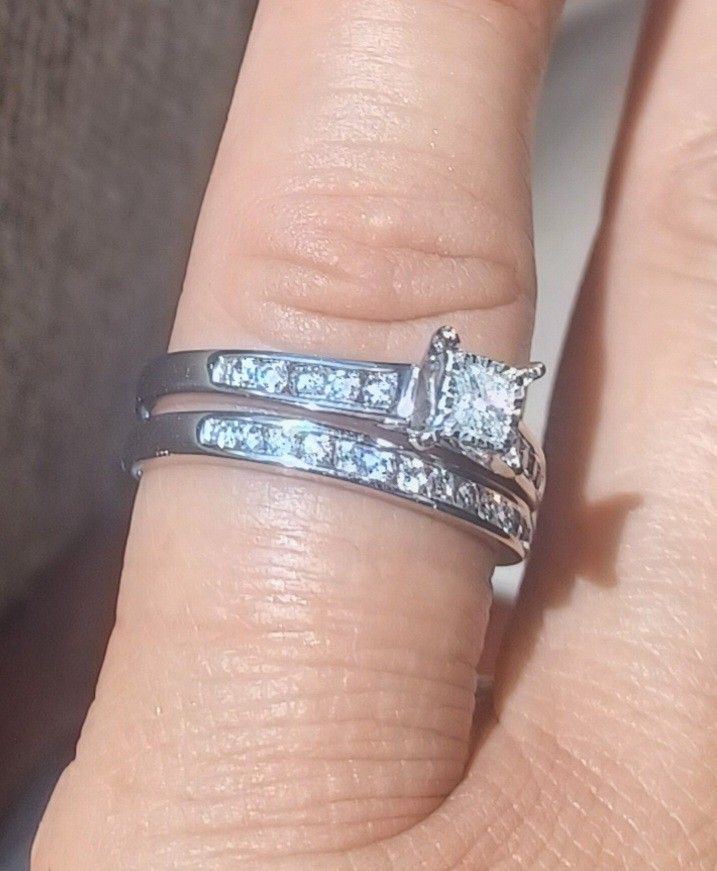 Size 6 Diamond Wedding Set 10 K