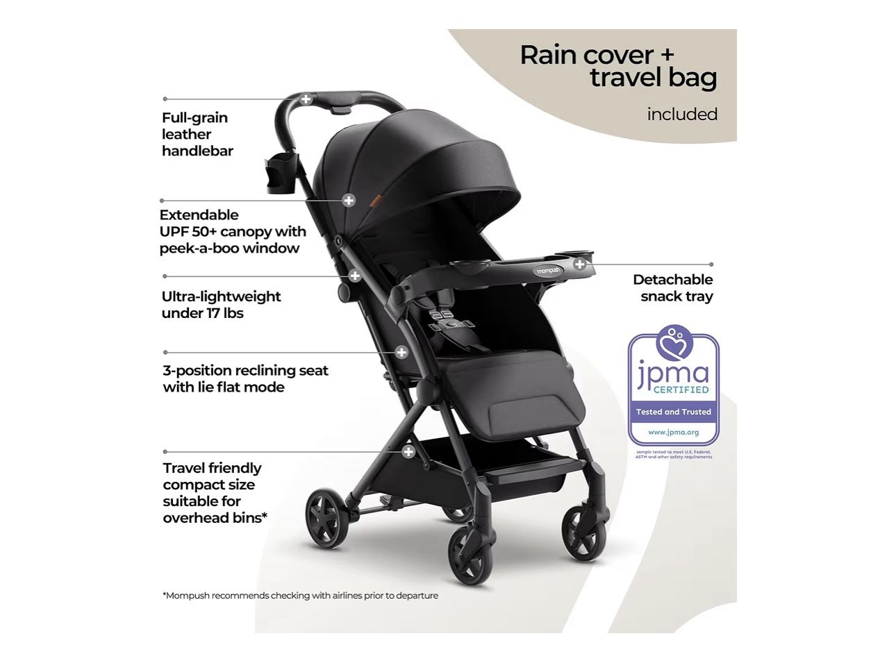 Mompush Lithe V2 Lightweight Travel Stroller