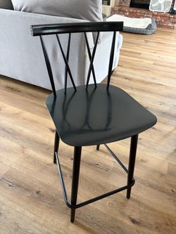 4 Black Metal Bar Stools