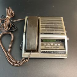 Vtg General Electric Memory Telephone AM/FM Clock Radio Model 7-4705 Tested GE
