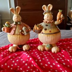Set of 2 Easter Bunny Figures