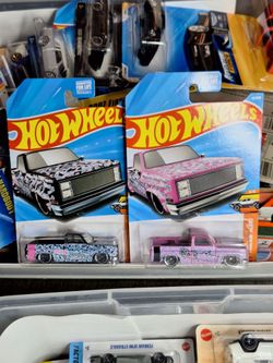 Hot Wheels 83 Chevy Silverado C10 Black Widow Pink