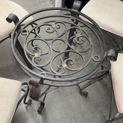Iron Table With 4 Chairs No Glass Included