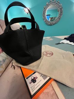 Bucket Black Leather Bag