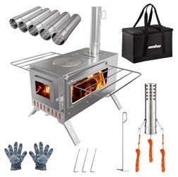 Stainless Hot Tent Stove Crack-Resistant Ceramic Glass Outdoor camping tent heater camping Portable