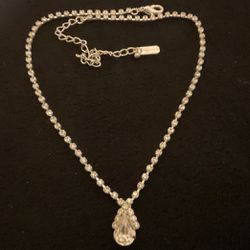 15” SilverTone Choker/necklace With Sparkly Clear Rhinestones 