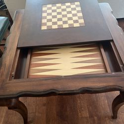 Crafted Wood Square Game Table /Dining Table