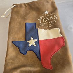 Leather Select Drawstring Texas Flag Bag Pouch 