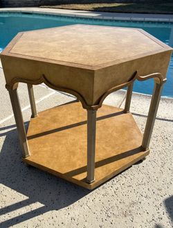 Hexagonal Two-Tiered Accent Side Table 