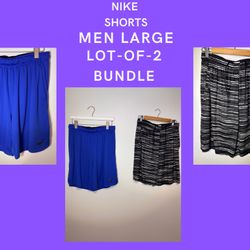 Nike Dri Fit Men's Large LOT OF 2 Athletic Shorts Black Blue Running Basketball