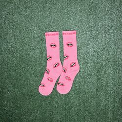 Pink chrome socks