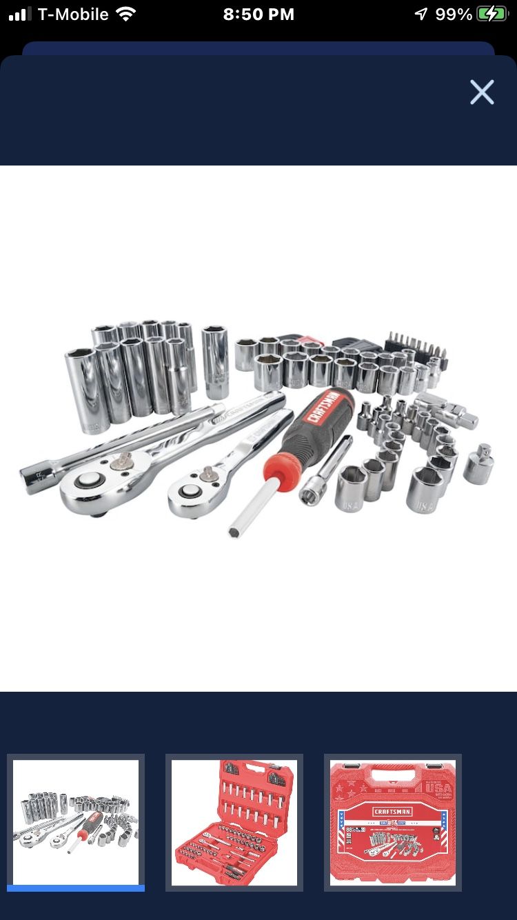 Craftsman 88 PCs Mechanic SAE & Metric Tool Set With Hard Case