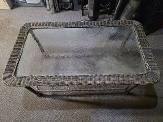 Wicker Glass Top Coffee table