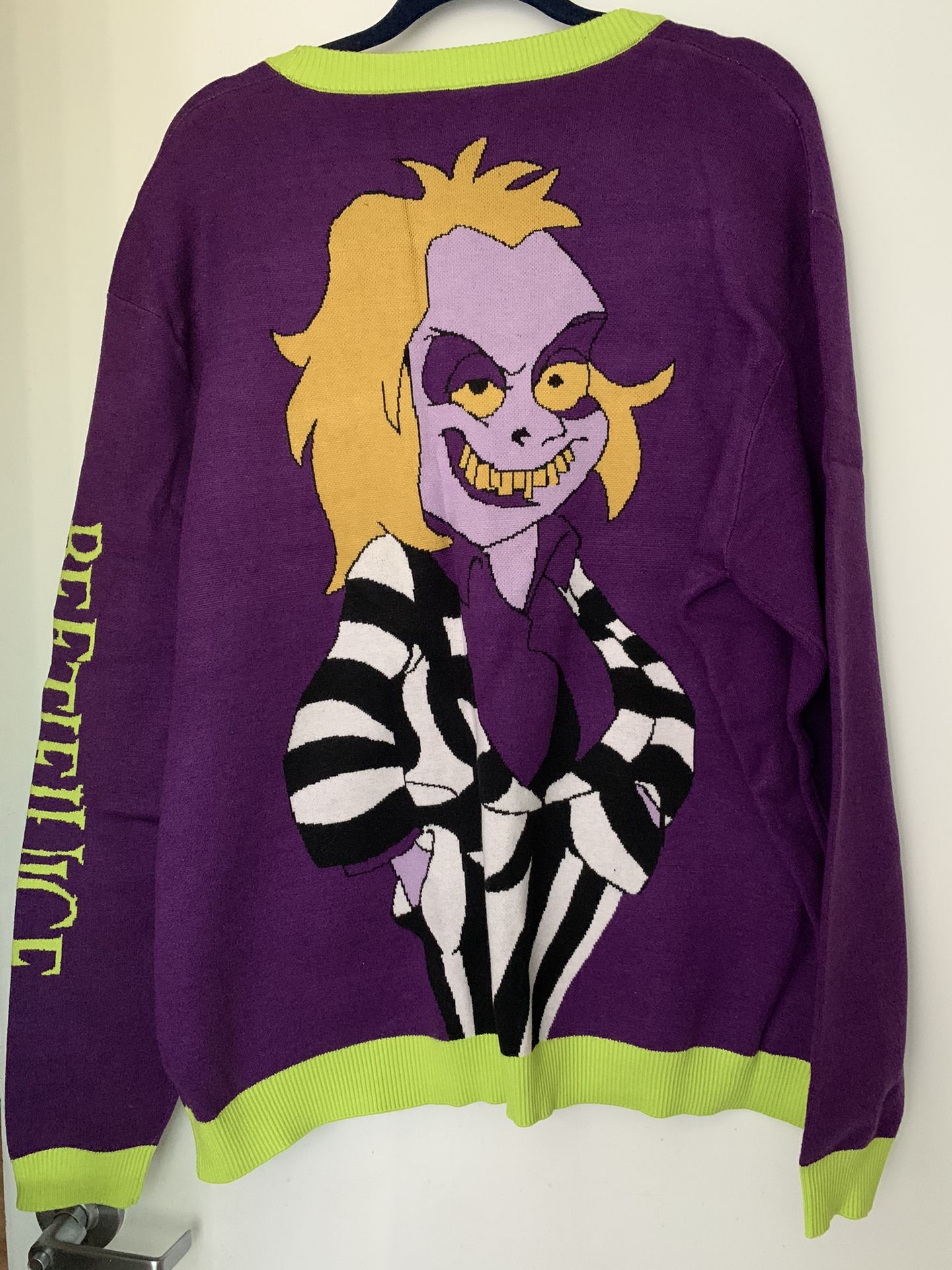 NEW!! Beetlejuice Cardigan Sweater Size 2XL