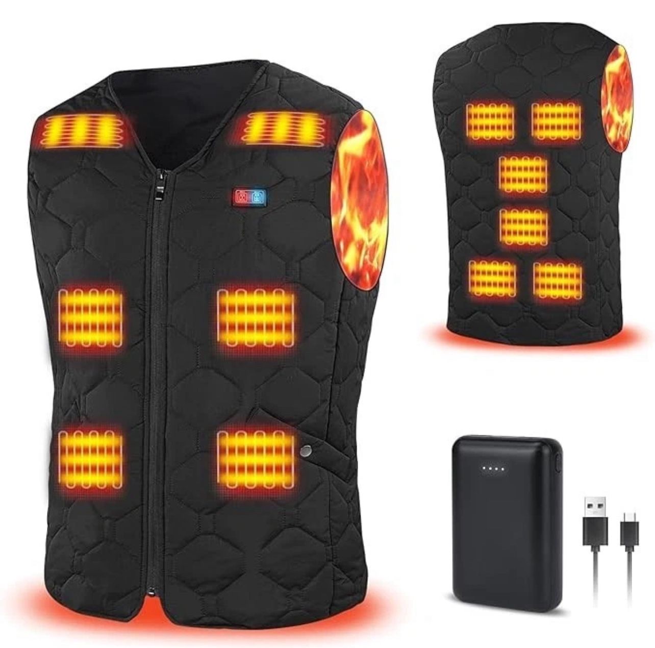 Heated Vest for Men,Lightweight Electric Heating Vest with Battery Pack for Winter Outdoor Hunting Skiing Hiking work