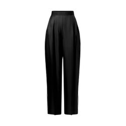 Louis Vuitton black silk tailored wide-leg pants