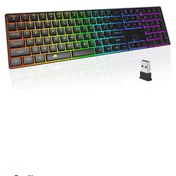 Seenda brand 7- Color Backlit Wireless Keyboard-  Grey, MSRP $39.99