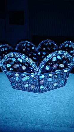 Unique beaded basket probably one of a kind