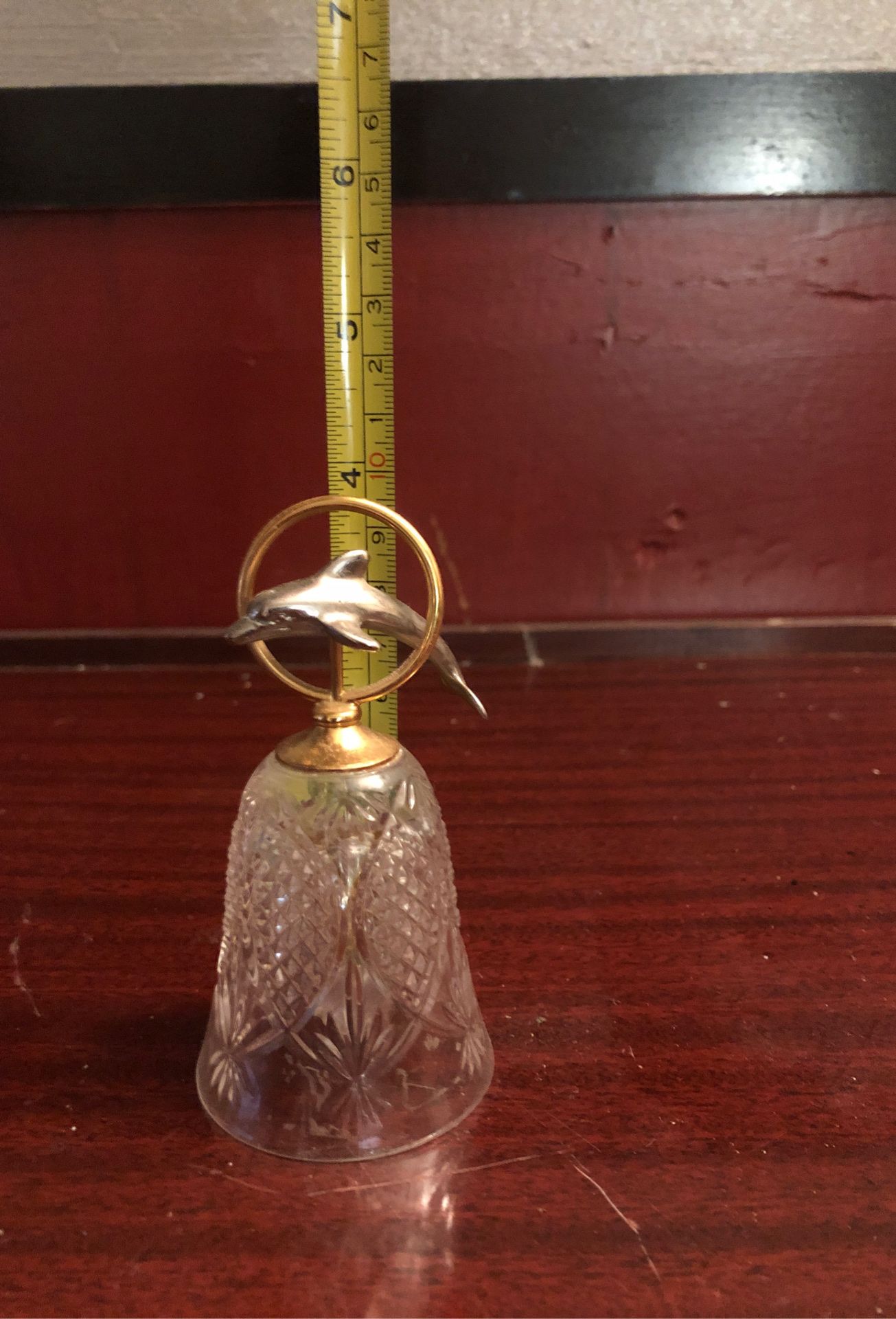 Brass/Silver Crystal Dauphin Bell