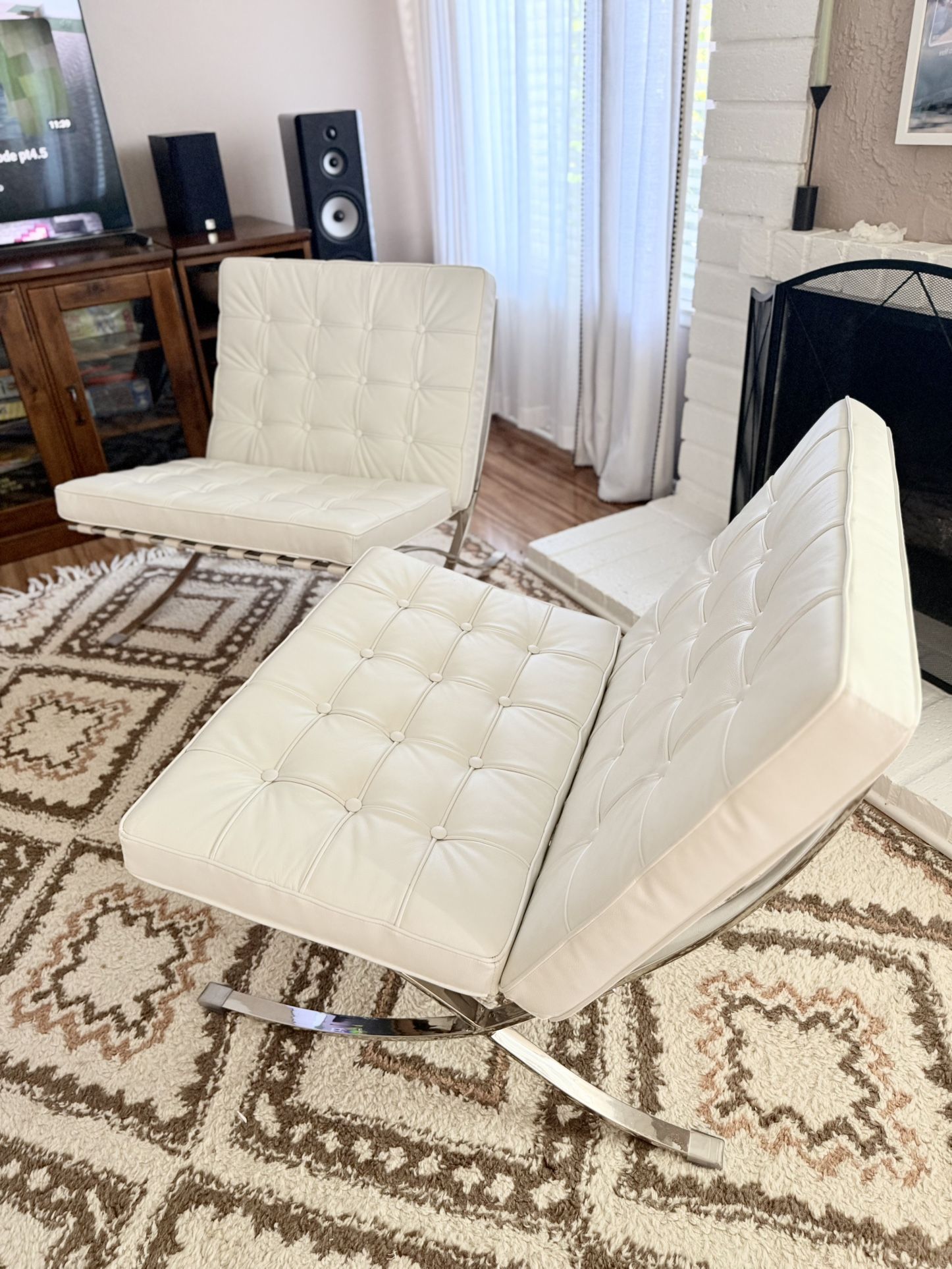 Barcelona Style Leather Lounge Chair – $160 each