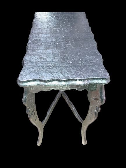 Aluminum Finish End Table/Nightstand