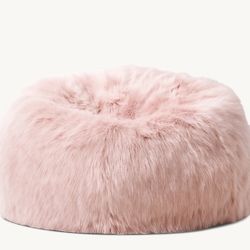 KASHMIR FAUX FUR BEAN BAG - DUSTY ROSE * 45" diam. 