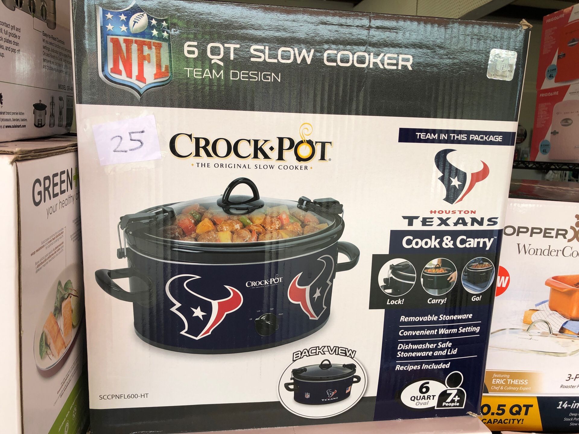 New Crock Pot 6 qt NFL TEXANS cook & carry slow cooker