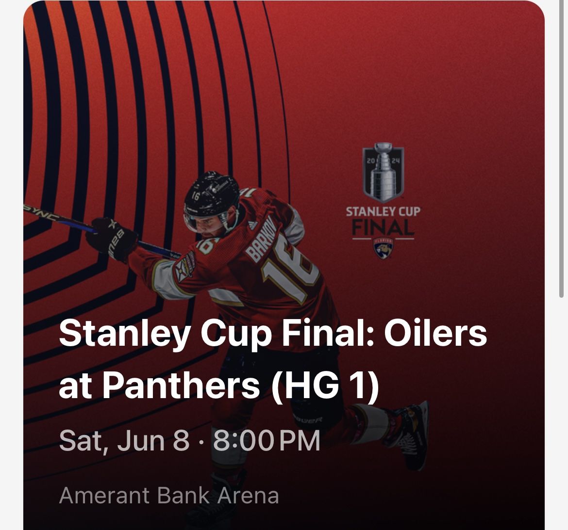 Florida Panthers v  Edmonton Oilers Stanley Cup Finals  Home Game One
