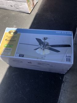 Hampton Bay Rockport 52 in. LED Brushed Nickel Ceiling Fan with Light Kit