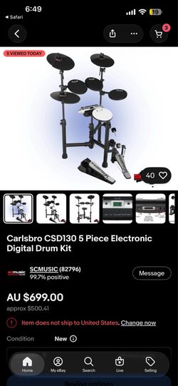 Carlsbro CSD130 5 Piece Electronic Digital Drum Kit